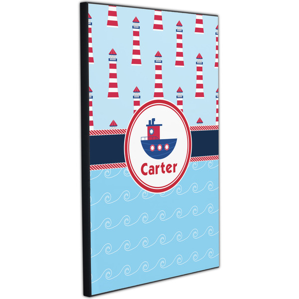 Light House & Waves 20x30 Wood Print - Angle View