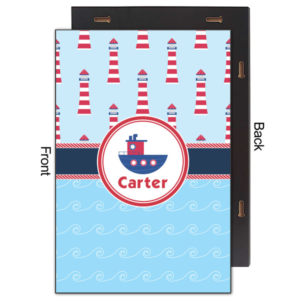 Light House & Waves 20x30 Wood Print - Front & Back View