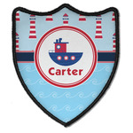 Light House & Waves Iron On Shield Patch B w/ Name or Text