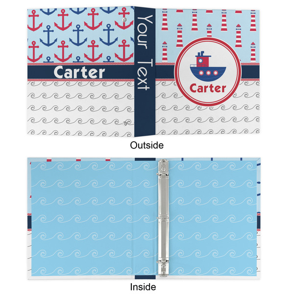 Light House & Waves 3 Ring Binders - Full Wrap - 1" - APPROVAL