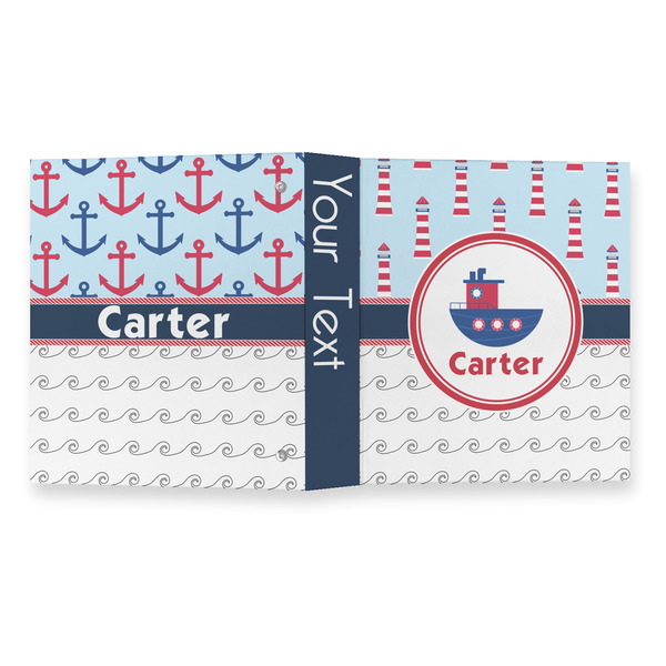 Light House & Waves 3 Ring Binders - Full Wrap - 1" - OPEN OUTSIDE
