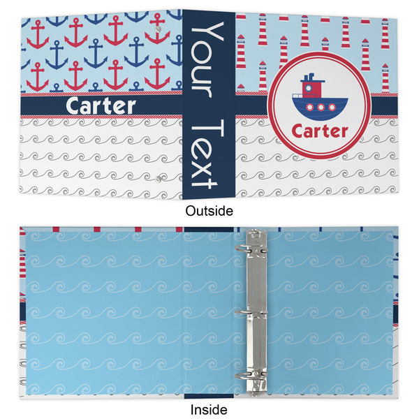 Light House & Waves 3 Ring Binders - Full Wrap - 2" - APPROVAL