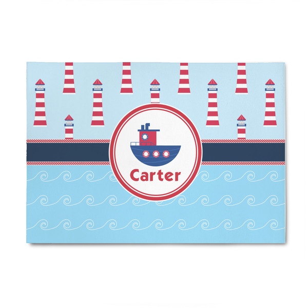 Custom Light House & Waves 4' x 6' Indoor Area Rug (Personalized)
