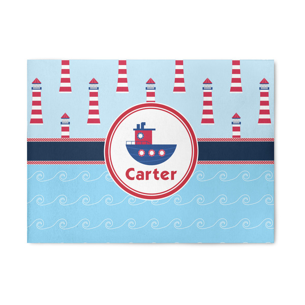 Custom Light House & Waves Area Rug (Personalized)