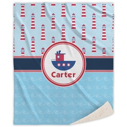 Light House & Waves Sherpa Throw Blanket - 50"x60" (Personalized)