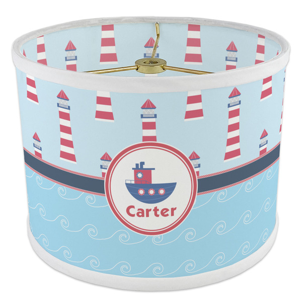 Light House & Waves 8" Drum Lampshade - ANGLE Poly-Film