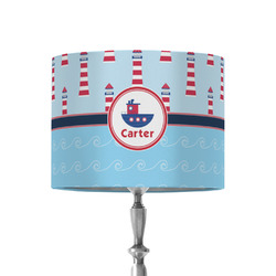 Light House & Waves 8" Drum Lamp Shade - Fabric (Personalized)