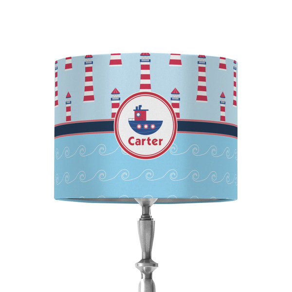 Custom Light House & Waves 8" Drum Lamp Shade - Fabric (Personalized)