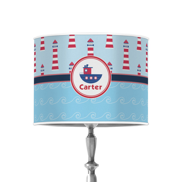 Custom Light House & Waves 8" Drum Lamp Shade - Poly-film (Personalized)