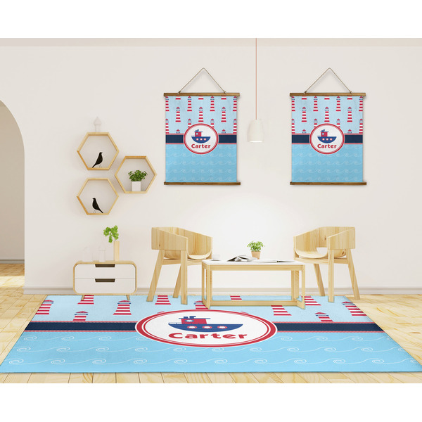 Light House & Waves 8'x10' Indoor Area Rugs - IN CONTEXT