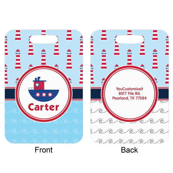 Light House & Waves Aluminum Luggage Tag (Front + Back)