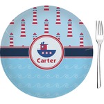 Light House & Waves 8" Glass Appetizer / Dessert Plates - Single or Set (Personalized)