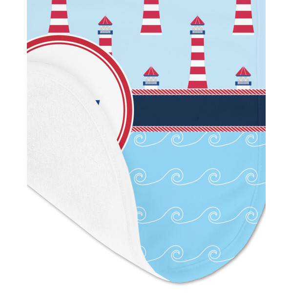 Light House & Waves Baby Bib - AFT detail