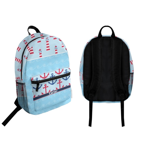 Light House & Waves Backpack front and back - Apvl
