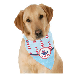 Light House & Waves Dog Bandana Scarf w/ Name or Text