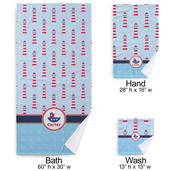 Light House & Waves Bath Towel Sets - 3-piece - Approval
