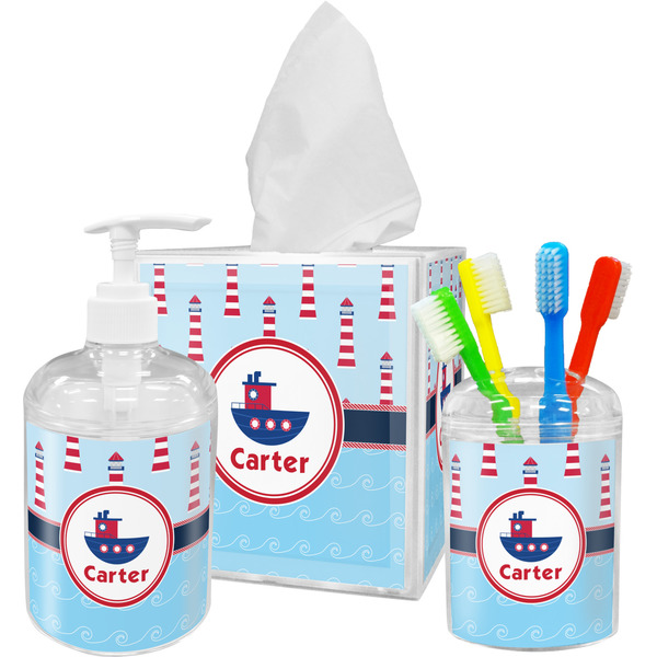 Light House & Waves Bathroom Accessories Set