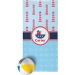 Light House & Waves Beach Towel (Personalized)