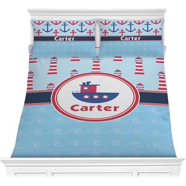 Custom Light House & Waves Comforter Set - Full / Queen (Personalized)