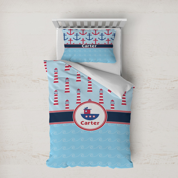 Custom Light House & Waves Duvet Cover Set - Twin XL (Personalized)