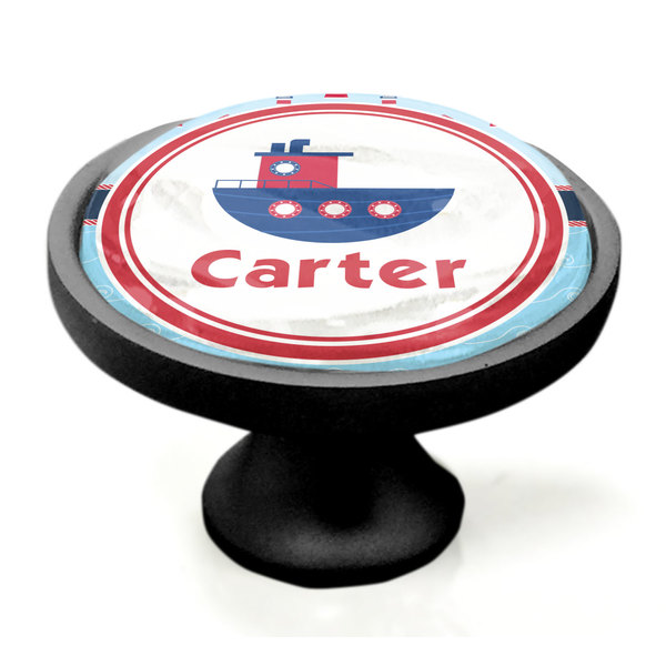 Light House & Waves Black Custom Cabinet Knob (Side)