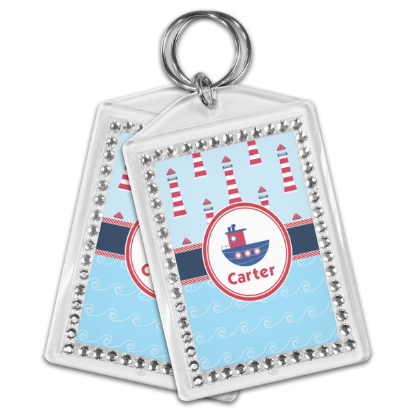 Light House & Waves Bling Keychain - MAIN