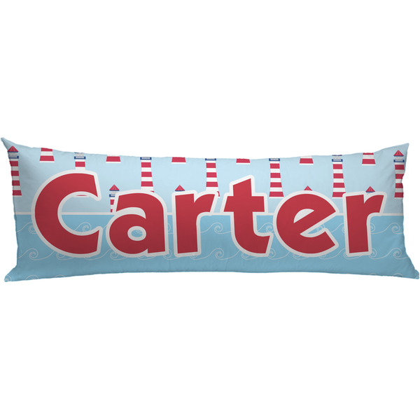 Custom Light House & Waves Body Pillow Case (Personalized)