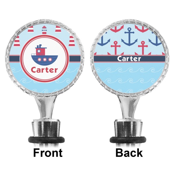 Light House & Waves Bottle Stopper - Front and Back