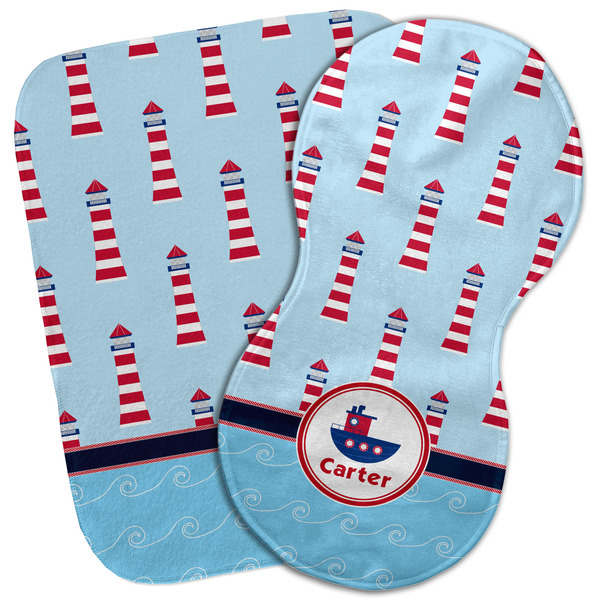 Custom Light House & Waves Burp Cloth (Personalized)