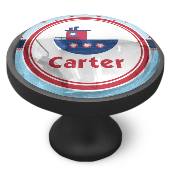 Light House & Waves Cabinet Knob - Black - Side