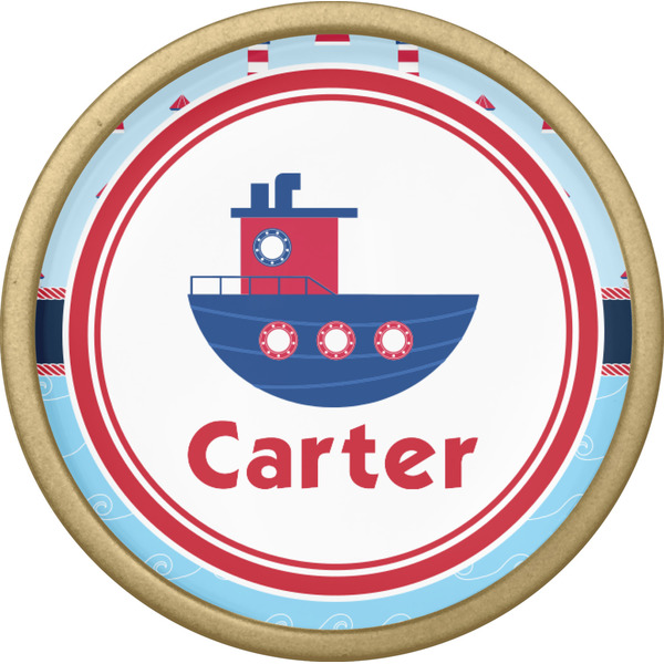 Light House & Waves Cabinet Knob - Gold - Front