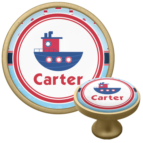 Custom Light House & Waves Cabinet Knob - Gold (Personalized)