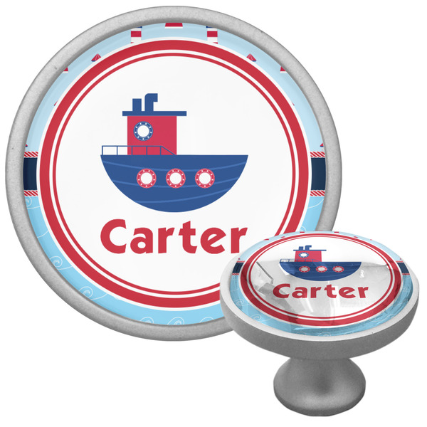 Custom Light House & Waves Cabinet Knob (Silver) (Personalized)