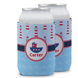 Light House & Waves Can Cooler (12 oz) w/ Name or Text