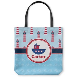 Light House & Waves Canvas Tote Bag (Personalized)