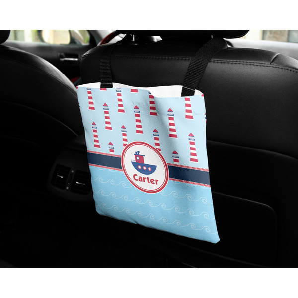 Light House & Waves Car Bag - In Use