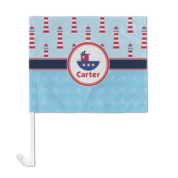 Light House & Waves Car Flag - Large - FRONT