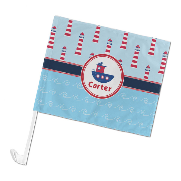 Custom Light House & Waves Car Flag (Personalized)