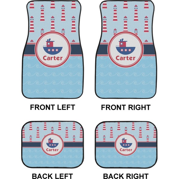 Light House & Waves Car Floor Mats Set (2F + 2B)