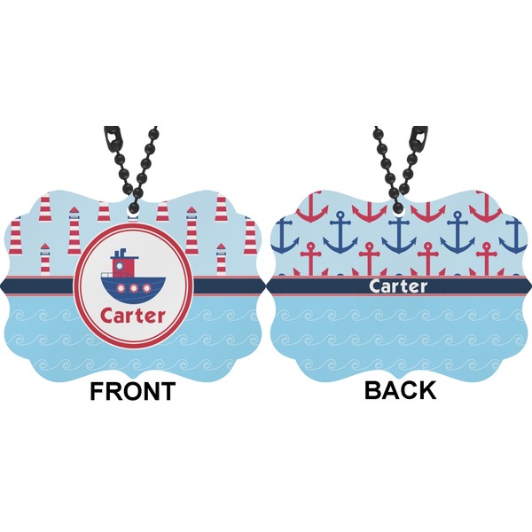 Light House & Waves Car Ornament (Approval)