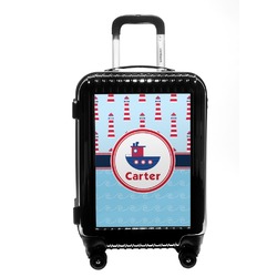 Light House & Waves Carry On Hard Shell Suitcase (Personalized)