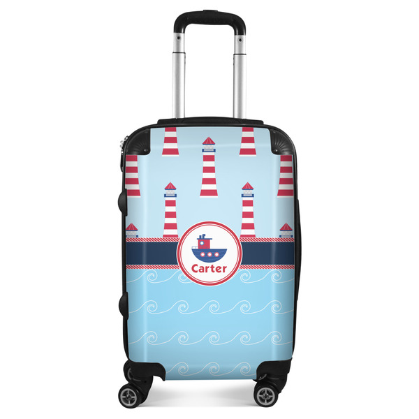Custom Light House & Waves Suitcase (Personalized)
