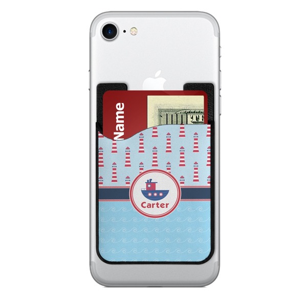 Custom Light House & Waves 2-in-1 Cell Phone Credit Card Holder & Screen Cleaner (Personalized)