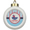 Light House & Waves Ceramic Ball Ornament (Personalized)