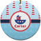 Light House & Waves Ceramic Flat Ornament - Circle (Front)