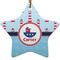 Light House & Waves Star Ceramic Ornament w/ Name or Text