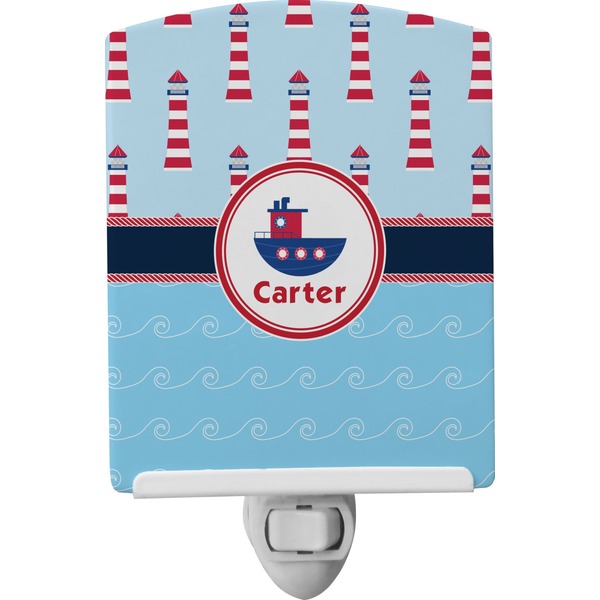 Custom Light House & Waves Ceramic Night Light (Personalized)