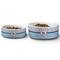 Light House & Waves Ceramic Dog Bowls - Size Comparison