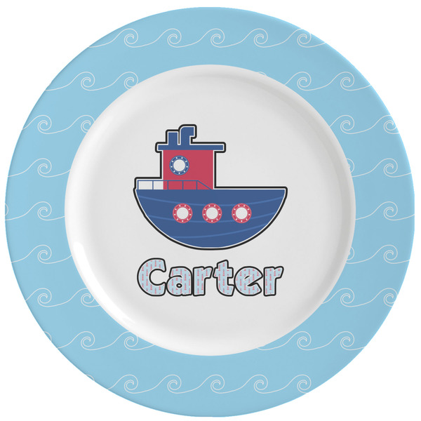 Custom Light House & Waves Ceramic Dinner Plates (Set of 4) (Personalized)
