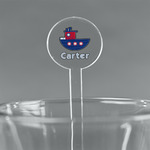 Light House & Waves 7" Round Plastic Stir Sticks - Clear (Personalized)